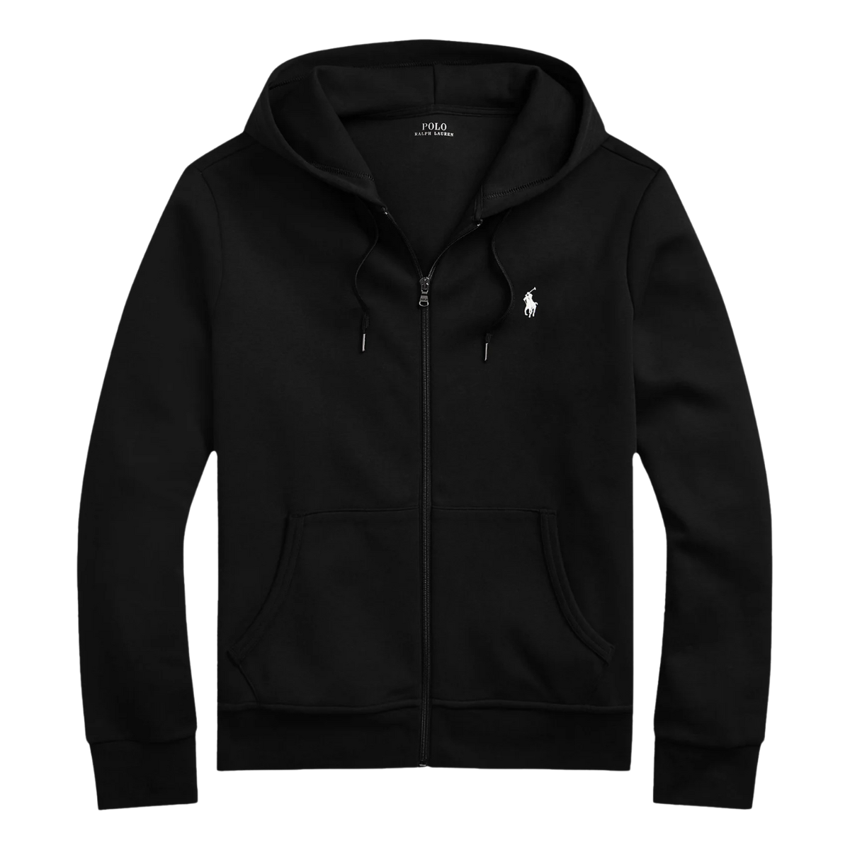 RALPH LAUREN DOUBLE KNIT ZIP UP BLACK