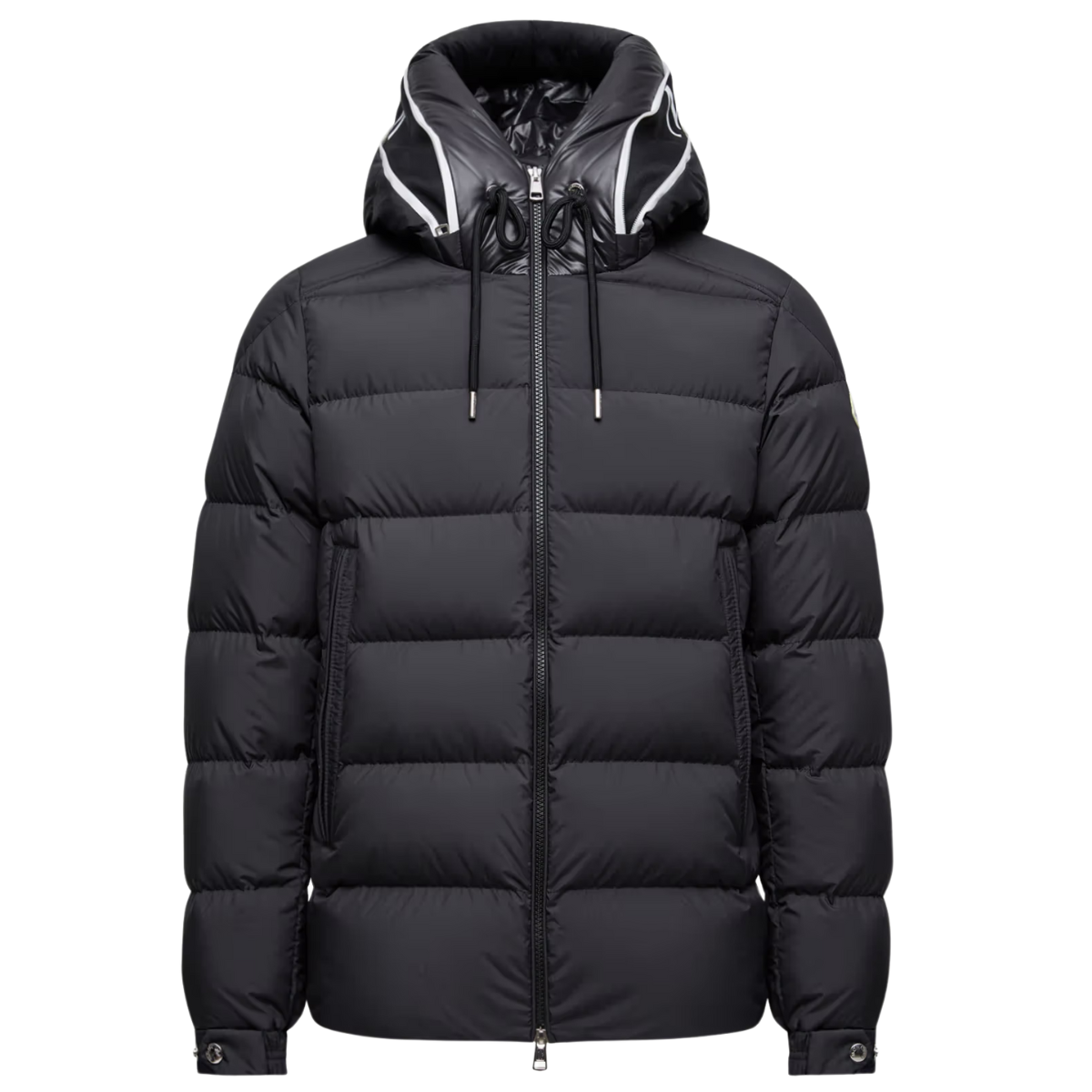 MONCLER CARDERE HOODED SHORT DOWN JACKET BLACK