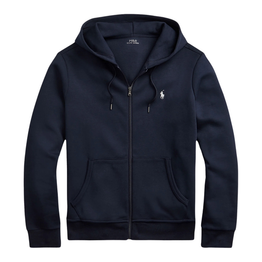 RALPH LAUREN DOUBLE KNIT ZIP UP AVIATOR NAVY