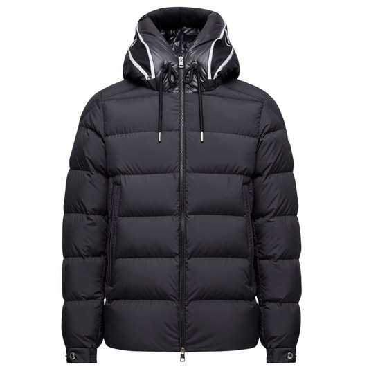 MONCLER CARDERE HOODED SHORT DOWN JACKET BLACK