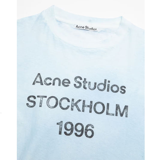 Acne Studios Stockholm Logo T-Shirt Relaxed Fit Blue