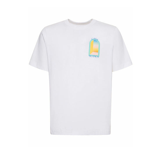 Casablanca l'arche colore blue print regular fit cotton t-shirt